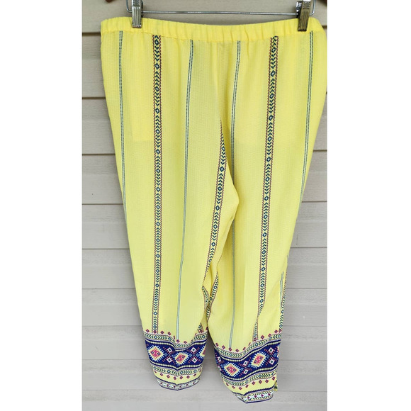 Soft Surroundings Yellow Pants Beachy Pool Boho Coverup Petite Medium - Picture 5 of 11